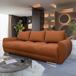 Three Seater Sofa Bed With Storage Logo 3 Orange - thumbnail 2