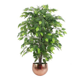 Leaf 90Cm Artificial Ficus Tree -Copper Planter Premium - thumbnail 2