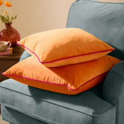 furn. Furn Meridian Velvet Feather Filled Cushion, Clementine/hot Pink, 45 X 45Cm - thumbnail 5