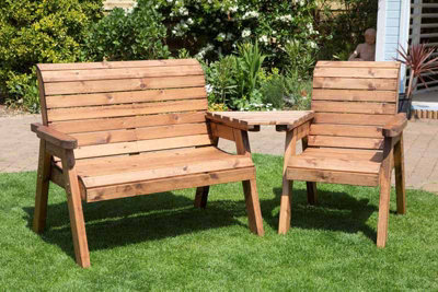 Charles Taylor Trading Three Seat Companion Set Angled - L90 X W230 X H98 Cm - Redwood - Minimal Assembly Required - image 1