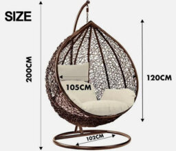 Garden Swing Egg Chair Indoor Outdoor Hanging Chair Hammock For Patio Balcony - thumbnail 3