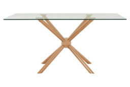Orsina Distinctive Rectangular Rose Gold Dining Table, Contemporary Kitchen Table For Breakfast, Lunch, Dinner - thumbnail 2