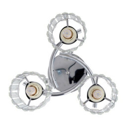 Living And Home 3 Light Ceiling Light With Glass Shade,silver - thumbnail 4