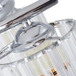 Living And Home 3 Light Ceiling Light With Glass Shade,silver - thumbnail 7