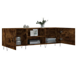 Berkfield Tv Cabinet Smoked Oak 150X30X50 Cm Engineered Wood - thumbnail 4