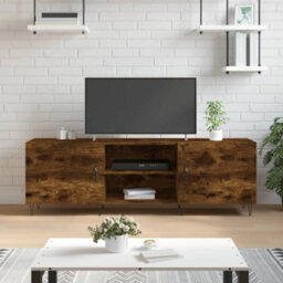 Berkfield Tv Cabinet Smoked Oak 150X30X50 Cm Engineered Wood - thumbnail 1