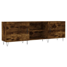 Berkfield Tv Cabinet Smoked Oak 150X30X50 Cm Engineered Wood - thumbnail 2