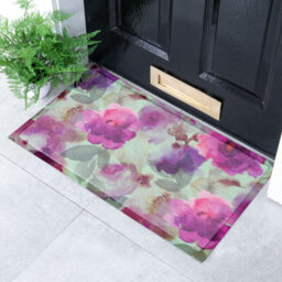 Artsy Doormats Faded Floral Indoor Outdoor Doormat (70 X 40Cm) - thumbnail 1