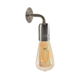 Ledsone Satin Nickel Vintage Wall Light E27 Industrial Lamp For Restaurant Bar Cafe With Bulb - thumbnail 1