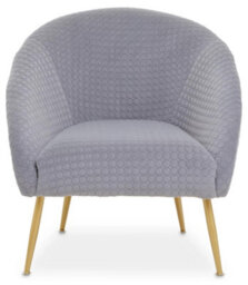 Orsina Grey Occasional Chair, Luxury Grey Velvet Occasional Chair, Comfortably Fashionable Grey And Gold Chair