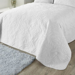 Serene Luana Floral Pinsonic Microfibre Warm And Cosy White Bedspread