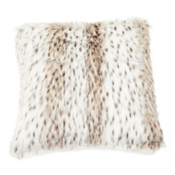 Orsina Lamina Animal Print Square Faux Fur Cushion, Luxe Leopard-Patterned Throw Pillow With Feather Filler - thumbnail 2