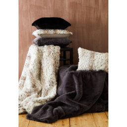 Orsina Lamina Animal Print Square Faux Fur Cushion, Luxe Leopard-Patterned Throw Pillow With Feather Filler - thumbnail 4