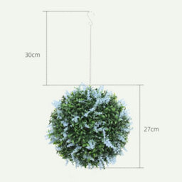 Set Of 2 Artificial Plant Topiary Balls, Faux Plants, Blue - thumbnail 2