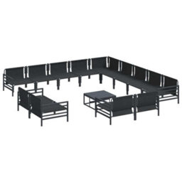 Berkfield Garden Sofa Set 14 Pcs Anthracite Steel - thumbnail 9