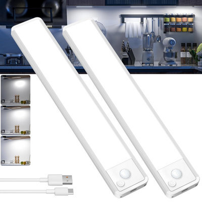 Gwulc Under Cabinet Kitchen Lights Led - Cupboard Light Motion Sensor Indoor Rechargeable Strip Wireless Usb Powered Magneti