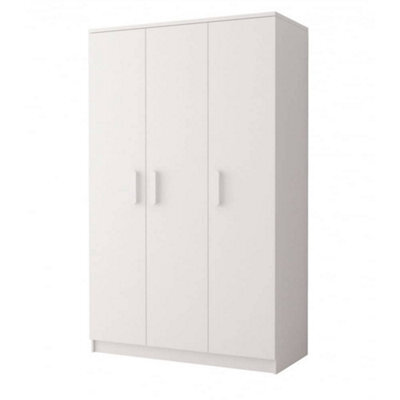 Arte Smyk Sm-19 White Matt Hinged Wardrobe 120Cm With White Handles - Spacious Storage - image 1