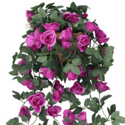 Neel Blue Purple Artificial Rose Flower Hanging Vines Silk Garland, 18 Flowers, 110Cm(3.6Ft) - thumbnail 2