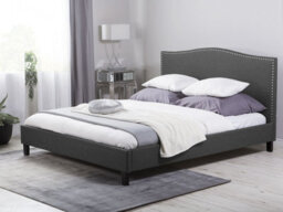 Beliani Bed Fabric Montpellier 180 X 200 Cm (Eu Super King) Dark Grey - thumbnail 2