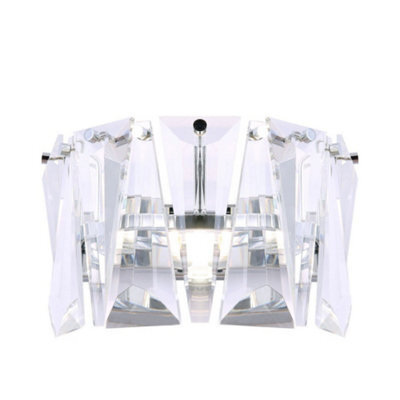 Luminosa Lighting Luminosa Puntes Flush Wall Lamp Chrome, 1 Light, E14 - image 1