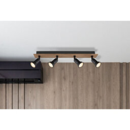 Luminosa Lighting Luminosa Drew Ceiling Spotlight Bar Dark Brown 4X Gu10 - thumbnail 7