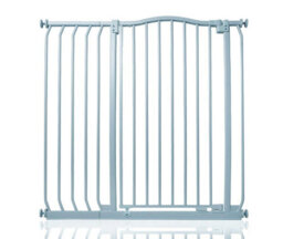 Safetots Extra Tall Curved Top Safety Gate, 98Cm - 107Cm, Matt Grey, Extra Tall 100Cm In Height, Pressure Fit Stair Gate - thumbnail 1