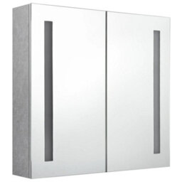 Berkfield Stylish Led Bathroom Mirror Cabinet Concrete Grey 62X14X60 Cm - thumbnail 3