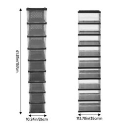 9Tier Foldable Plastic Shoe Storage Boxes Cabinet Stackable Home Organiser - thumbnail 2