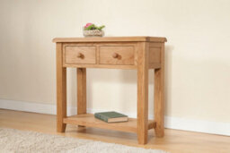 Buttercup Farm Shrewsbury Console Table With 2 Drawers - L35 X W85 X H77 Cm - Oak - thumbnail 6