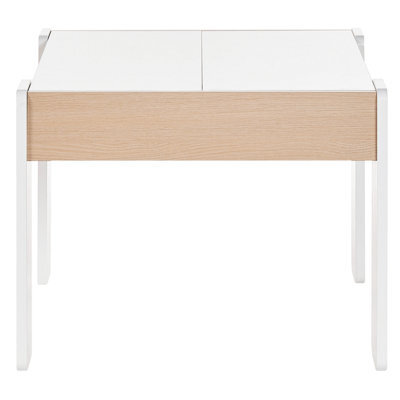 Wyld and Coco Brightnest Kids 2-Seater Table And Chair Set White Wood With Reversible Chalkboard Top - image 1