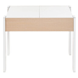Wyld and Coco Brightnest Kids 2-Seater Table And Chair Set White Wood With Reversible Chalkboard Top - thumbnail 1
