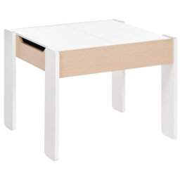 Wyld and Coco Brightnest Kids 2-Seater Table And Chair Set White Wood With Reversible Chalkboard Top - thumbnail 5