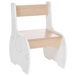 Wyld and Coco Brightnest Kids 2-Seater Table And Chair Set White Wood With Reversible Chalkboard Top - thumbnail 6