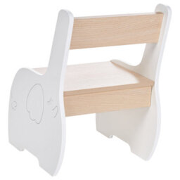 Wyld and Coco Brightnest Kids 2-Seater Table And Chair Set White Wood With Reversible Chalkboard Top - thumbnail 7