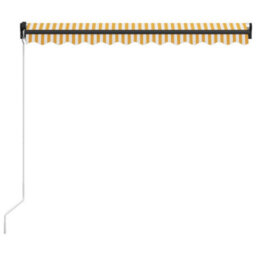 Berkfield Manual Retractable Awning With Led 300X250 Cm Yellow And White - thumbnail 4