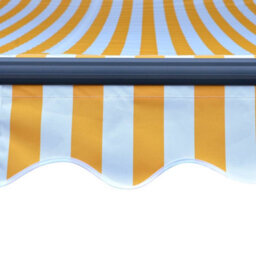 Berkfield Manual Retractable Awning With Led 300X250 Cm Yellow And White - thumbnail 7