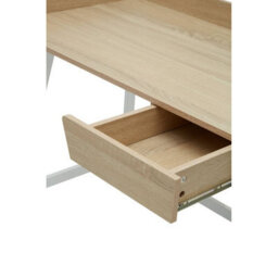 Orsina Natural Oak One Drawer Desk, White Metal Frame Home Office Desk,writing Desk With A Single Storage Drawer - thumbnail 9