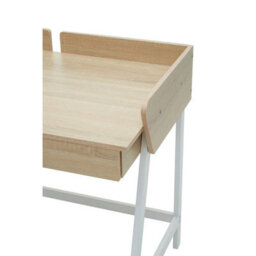 Orsina Natural Oak One Drawer Desk, White Metal Frame Home Office Desk,writing Desk With A Single Storage Drawer - thumbnail 8