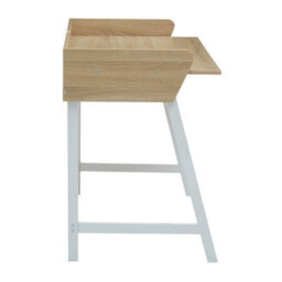 Orsina Natural Oak One Drawer Desk, White Metal Frame Home Office Desk,writing Desk With A Single Storage Drawer - thumbnail 4