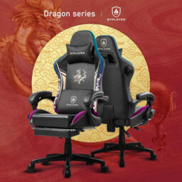 Gtplayer Gaming Chair With Bluetooth Speakers And Footrest, Ergonomic Computer Chair Heavy Duty Lumbar Support Chair, Black - thumbnail 3