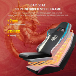 Gtplayer Gaming Chair With Bluetooth Speakers And Footrest, Ergonomic Computer Chair Heavy Duty Lumbar Support Chair, Black - thumbnail 7