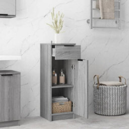 Berkfield Bathroom Cabinet Grey Sonoma 32X34X90 Cm Engineered Wood - thumbnail 3