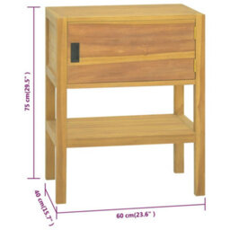 Berkfield Bathroom Cabinet 60X40X75 Cm Solid Wood Teak - thumbnail 8