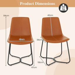 Gainoom Dining Chair Set Of 2 Faux Leather Upholstered Kitchen Side Chair - thumbnail 2