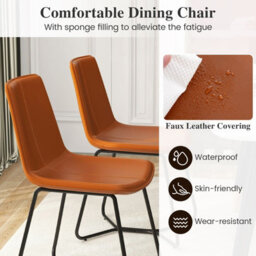 Gainoom Dining Chair Set Of 2 Faux Leather Upholstered Kitchen Side Chair - thumbnail 7