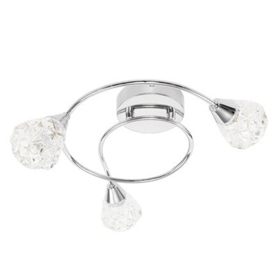 Valuelights Astley Chrome 3 Way Swirl Ceiling Light And Bulbs - image 1