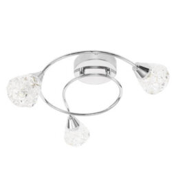 Valuelights Astley Chrome 3 Way Swirl Ceiling Light And Bulbs - thumbnail 7