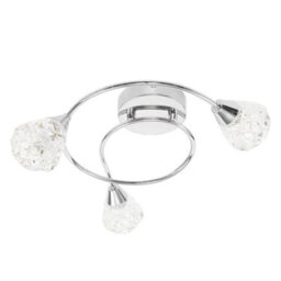 Valuelights Astley Chrome 3 Way Swirl Ceiling Light And Bulbs - thumbnail 2