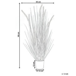 Wyld And Coco 90 Cm Artificial Bristlegrass Plant With Orange Flower Spikes In Black Pot - Ready To Display - thumbnail 4
