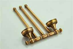 Pepte Bathroom Rotatable Towel Holder Triple Bar Rail 3-Tier Hanger Antique Brass - thumbnail 3
